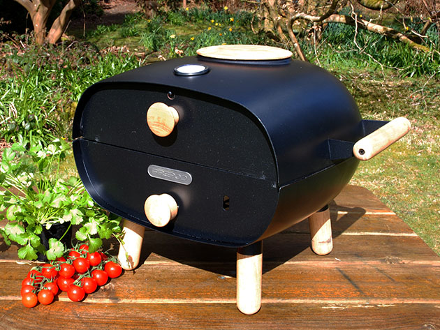 A portable pizza oven