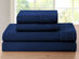 4-Piece Bamboo Blend Waffle Hem Sheet Set (Navy/Twin)