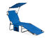 Costway Foldable Lounge Chair Outdoor Adjustable Beach Patio Pool Recliner W/Sun Shade - Blue