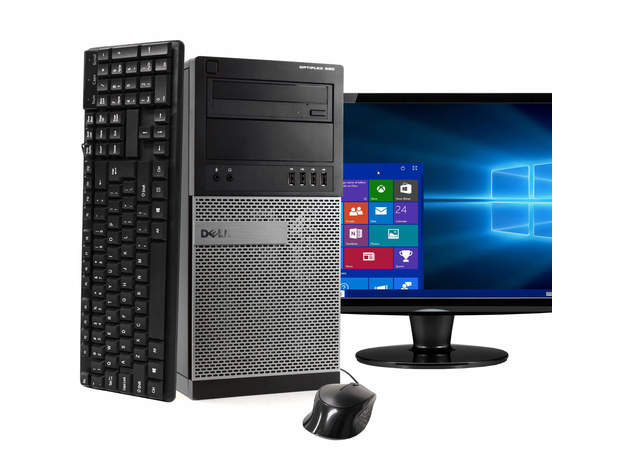 Dell OptiPlex 990 Tower Computer PC, 3.40 GHz Intel i7 Quad Core Gen 2, 8GB DDR3 RAM, 500GB SATA Hard Drive, Windows 10 Home 64 bit, 22" Widescreen Screen (Renewed)