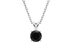 Solitare Pendant Necklace with Cubic Zirconia Crystal (Black)