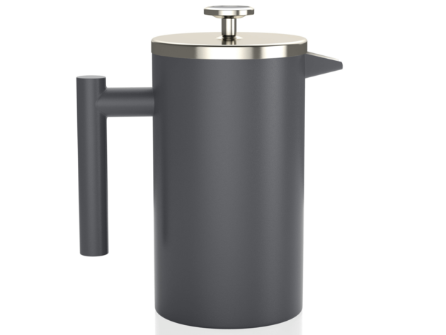 French Press 1L Insulated Coffee Maker Gray