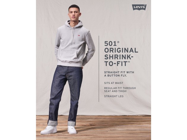 Levi's Men's 501 Original Shrink-To-Fit Jeans Black Size 34X34