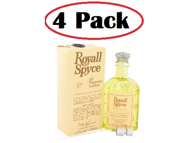 4 Pack of ROYALL SPYCE by Royall Fragrances All Purpose Lotion / Cologne 4 oz
