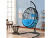 Hammock Chair with Stand Hanging Cushioned Swing Egg Chair for Indoor - Blue