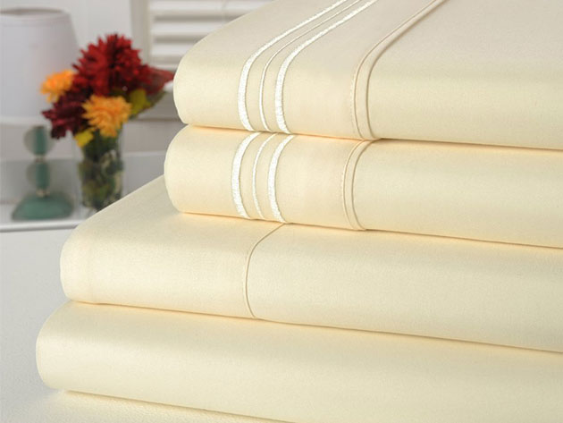 4-Piece Bamboo-Blend Comfort Luxury Sheet Set (Ivory/King)