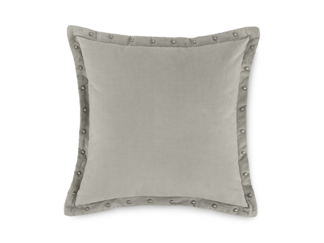 Bar III Diamond Pleat Velvet Flange 18 Inches x 18 Inches Decorative Pillow, Grey