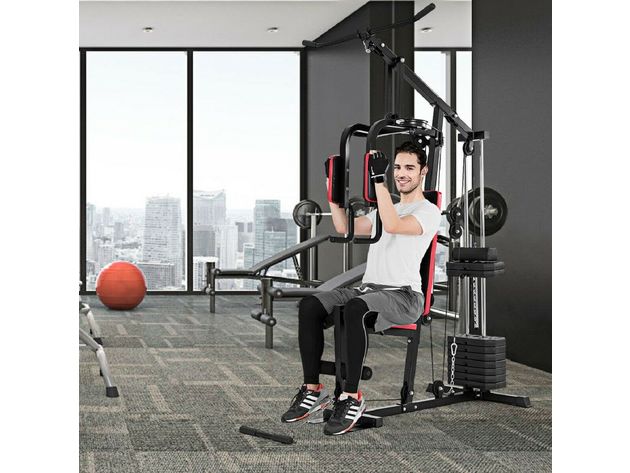 Costway Multifunction Cross Trainer Workout Machine Strength Training Fitness Exercise Black