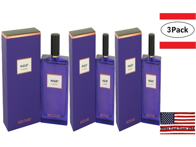 3 Pack Molinard Muguet by Molinard Eau De Parfum Spray 2.5 oz for Women