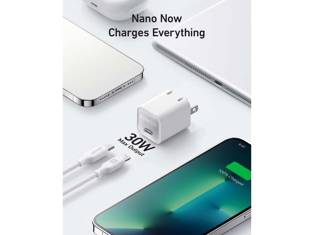 Anker 511 Charger (Nano 3, 30W) with USB-C to Lightning Cable (6ft)
