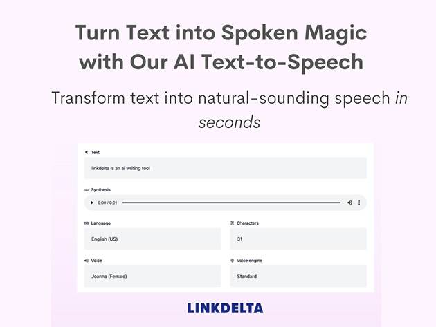 Linkdelta AI Writing Tool: Lifetime Subscription (Premium+ Plan)