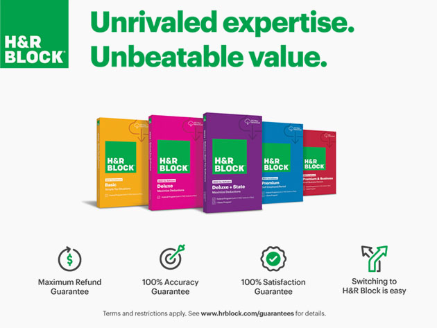 H&R Block Tax Software Deluxe Federal + State 2023 (PC/Mac Download)