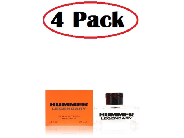4 Pack of Hummer Legendary by Hummer Eau De Toilette Spray 4.2 oz