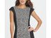 DKNY Women's Colorblock Millenium Flounce Shift Dress Black Size 2
