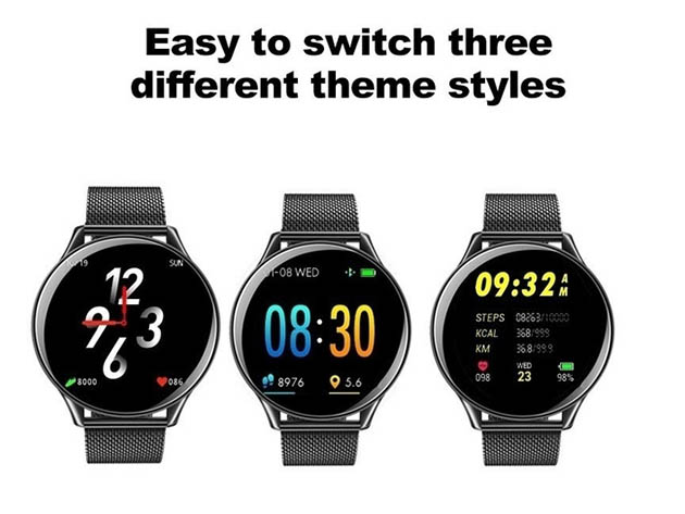 Smart Watch with Stainless Steel Strap (Silver)