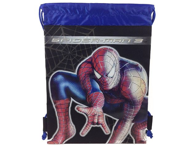 Party Favors - Spiderman - Drawstring Bag - Black - 13" X 11"