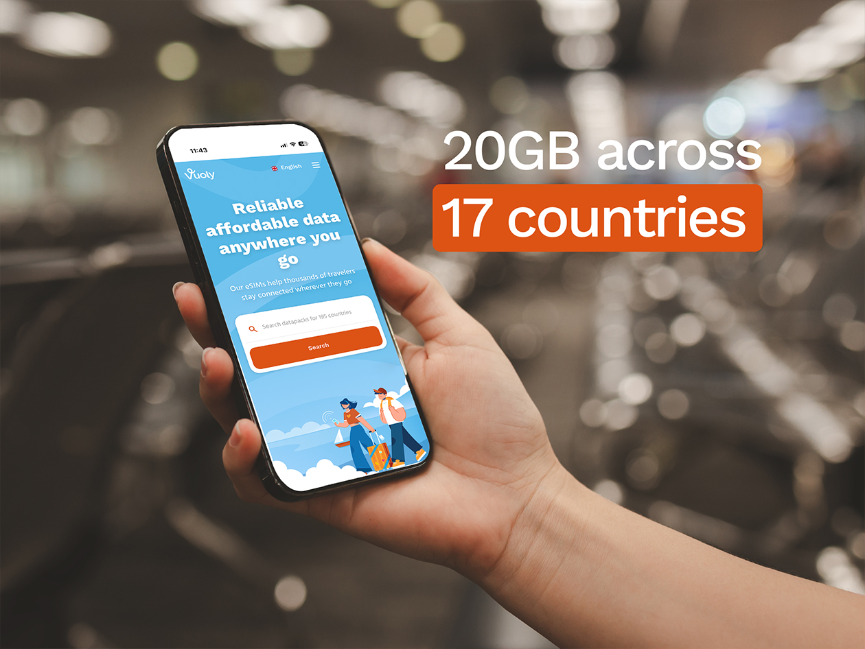 Vuoly eSim Mobile Data Plan: Latin America - 20GB/30 Days