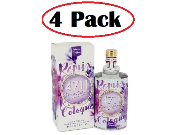 4 Pack of 4711 Remix Lavender by 4711 Eau De Cologne Spray (Unisex) 5.1 oz