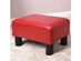 Costway Small Ottoman Footrest PU Leather Footstool Rectangular Seat Stool - Red