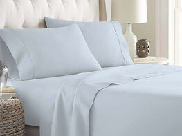 Soft Home 1800 Series Solid Microfiber Ultra Soft Sheet Set (Light Blue/King)