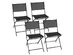 Costway Set of 4 Outdoor Patio Folding Chairs Camping Deck Garden Pool Beach Furniture Black