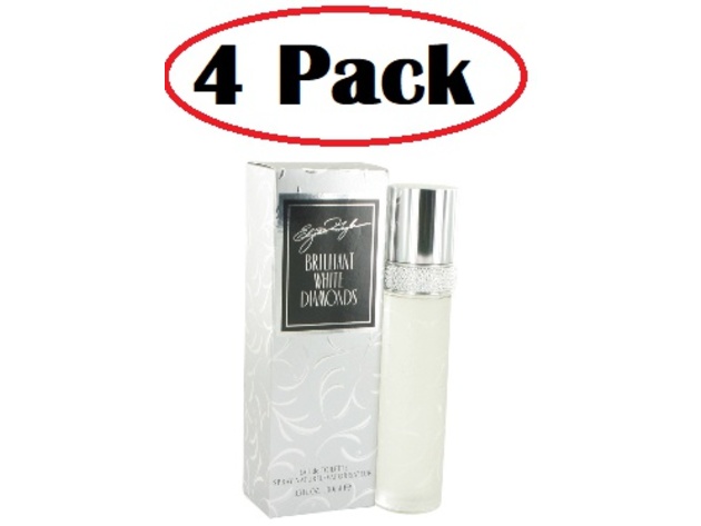 4 Pack of White Diamonds Brilliant by Elizabeth Taylor Eau De Toilette Spray 3.3 oz