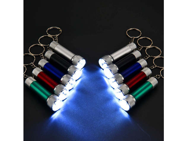 30 Pack: Super Bright 3 LED Flashlight Keychains