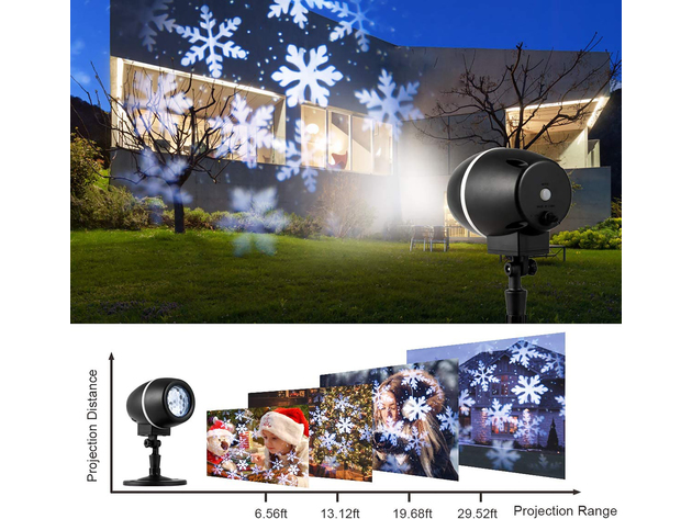 Costway Christmas Rotating Snowfall Projection Lights with Remote Control for Party