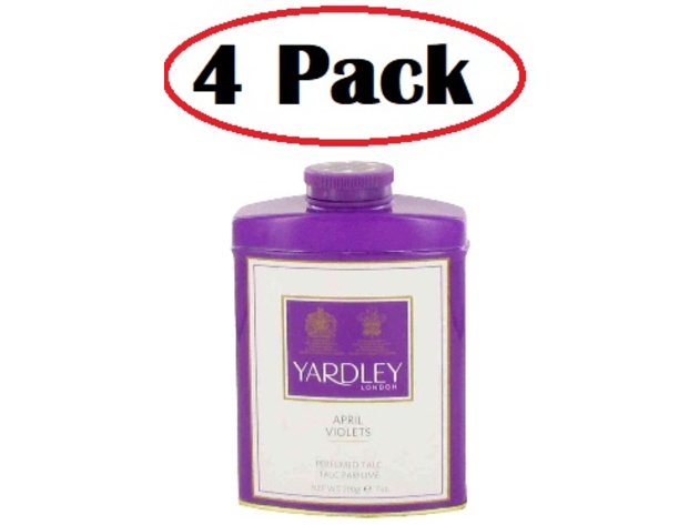 4 Pack of April Violets by Yardley London Talc 7 oz