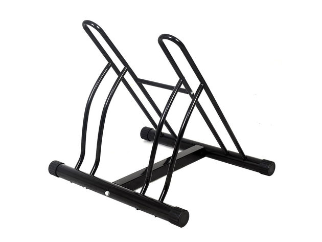 Costway Two Bicycle Bike Stand Racor Garage Floor Storage Organizer Cycling Rack - Black
