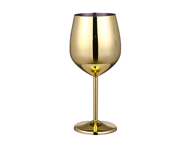 Happiest Hours Wine Goblets (Gold/2-Pack)
