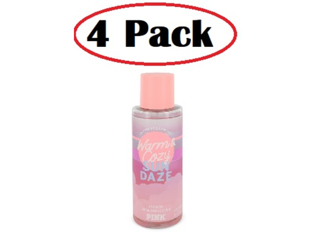 4 Pack of Victoria's Secret Warm & Cozy Sun Daze by Victoria's Secret Body Mist 8.4 oz