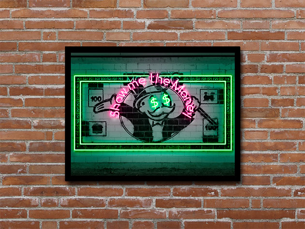 Octavian Mielu Neon Illusion Wall Art (Show Me The Money 16x12)