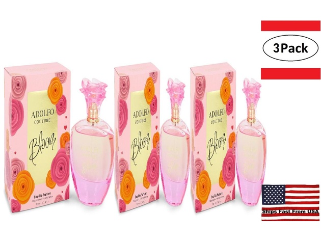 3 Pack Adolfo Couture Bloom by Adolfo Eau De Parfum Spray 3.4 oz for Women