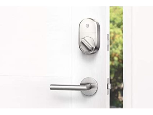 August Home Satin Nickel Oval Shape Smart Lock Keyless Home Entry from Anywhere (Refurbished, Open Retail Box)