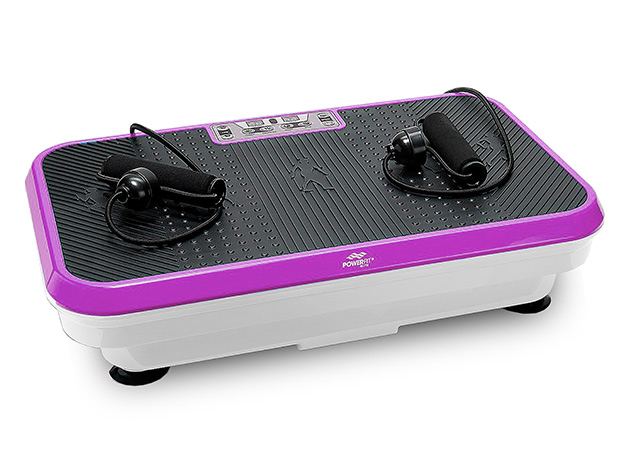 PowerFit Elite Vibration Platform with Exercise Bands & Mat - Purple (Refurbished)