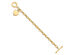 14K Yellow Gold Toggle Heart Tag Charm Link Bracelet