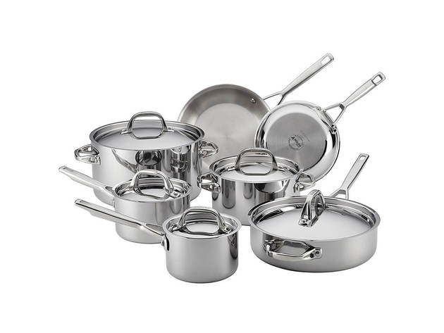 Anolon 30822 Tri-Ply Stainless 12-Piece Cookware Set