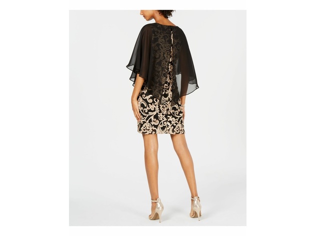 Connected Apparel Women's Soutache Capelet Dress Black Size 6"