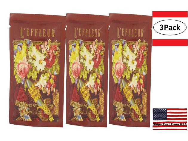 3 Pack L'EFFLEUR by Coty Foaming Bath Powder .5 oz for Women