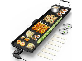 Electric Teppanyaki Table Top Grill Griddle BBQ Barbecue Nonstick Camping - Black