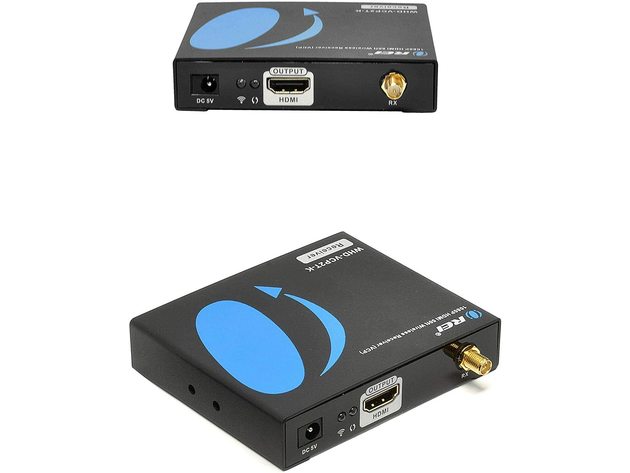 Orei Wireless 2x1 1080P HDMI Transmitter and Receiver Dongle Kit up to 50ft - Perfect for Transmission from Laptop, PC, Presentation, Switching, Power Point