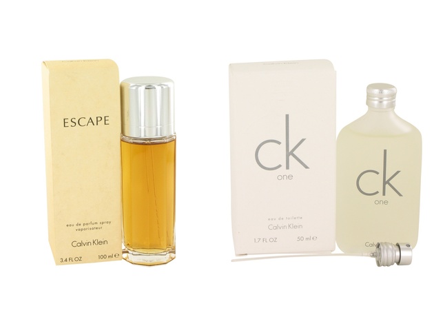 Gift set  ESCAPE by Calvin Klein Eau De Parfum Spray 3.4 oz And  CK ONE EDT Pour/Spray (Unisex) 1.7 oz