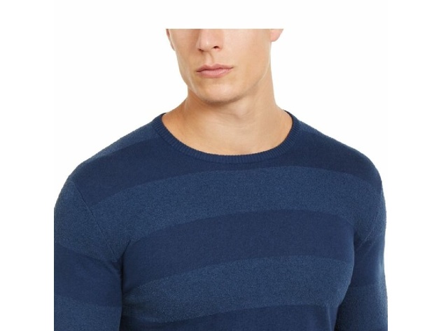 Tasso Elba Men's Rugby Boucle Sweater Blue Size Extra Large