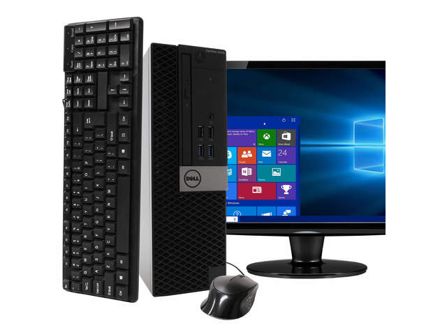 Dell Optiplex 5040 Desktop PC, 3.2GHz Intel i5 Quad Core Gen 6, 16GB RAM, 2TB SATA HD, Windows 10 Professional 64 bit, BRAND NEW 24” Screen (Renewed)