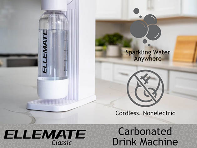 Ellemate Classic Water-Only Carbonated Drink Maker (White)