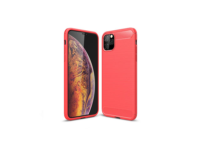 iPM iPhone 11 Pro Max Carbon Fiber Protective Case (Red)