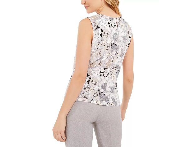 Calvin Klein Women's Floral Print Sleeveless Top Paspink Size Medium