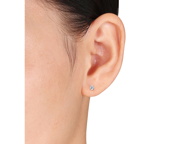 1/4 Carat (ctw I-J, I2-I3) Diamond Solitaire Stud Earrings in 14K White Gold