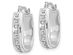 Accent Diamond Squared Hoop Earrings in 14K White Gold (2/3 Inch)